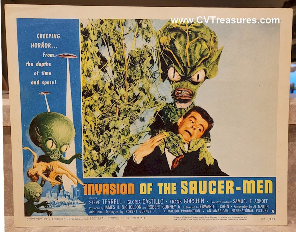 Invasion of the Saucer-Men Original Authentic Vintage Horror Sci Fi Movie Theater Poster Lobby Card 1957  1