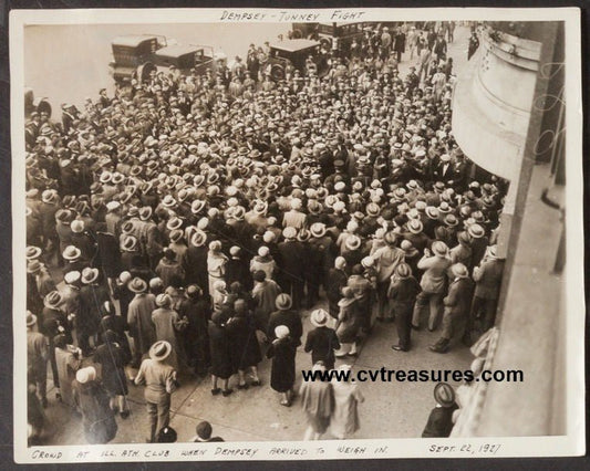 Jack Dempsey vs Gene Tunney Vintage Photo 1927 Jack weigh crowd