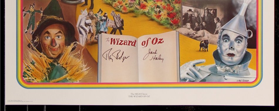 JACK HALEY RAY BOLGER AUTOGRAPHED SIGNED WIZARD OZ LITHO 2