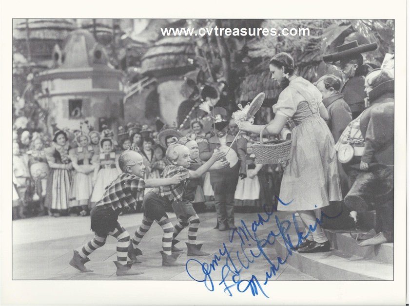 Jerry Maren Autographed Photo Lollipop Boy Wizard of Oz