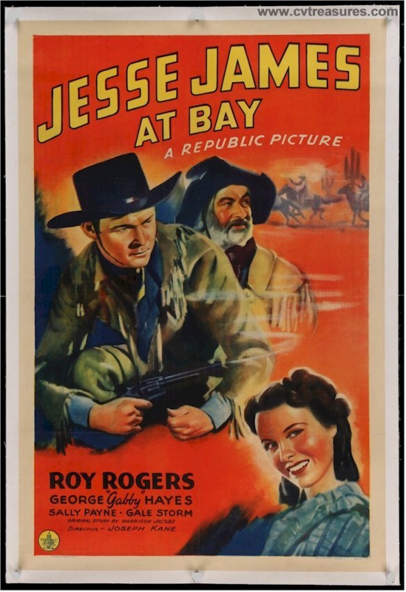 JESSE JAMES AT BAY Original Authentic Vintage Western Movie Theater Poster One Sheet Roy Rogers