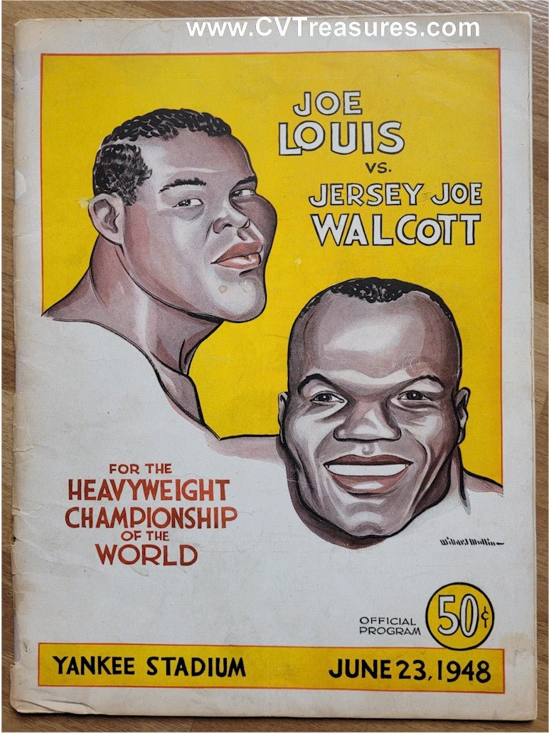 Joe Louis vs "Jersey" Joe Walcott, Vintage Boxing Program, 1948