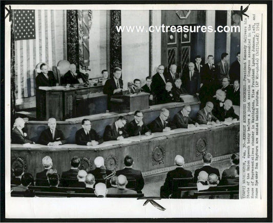 John Kennedy JFK Historic Photo Addresses Congress 1961