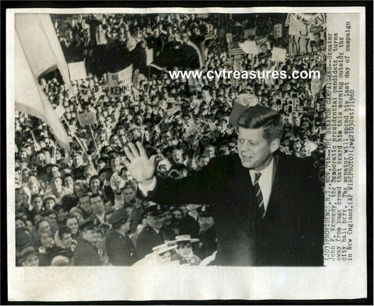 John Kennedy JFK Historic Photo Campaign Providence RI  1960