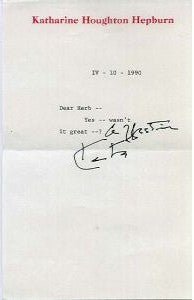 Katharine Hepburn Autograph Letter