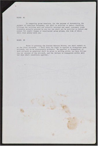 Mae West Signed Contract for Nostalgia Merchant Litho