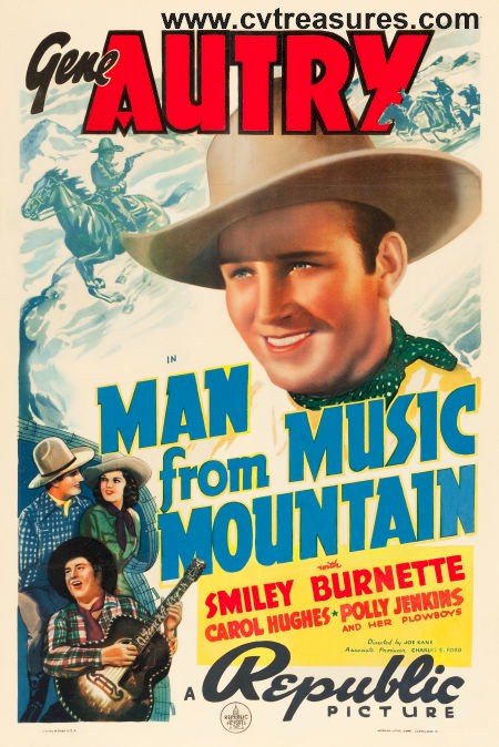 Man from Music Mountain Vintage Western Movie Poster Gene Autry