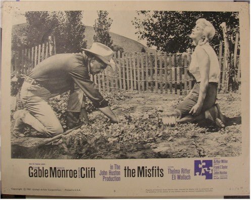 Misfits, 1961 Marilyn Monroe and Clark Gable Lobby Card