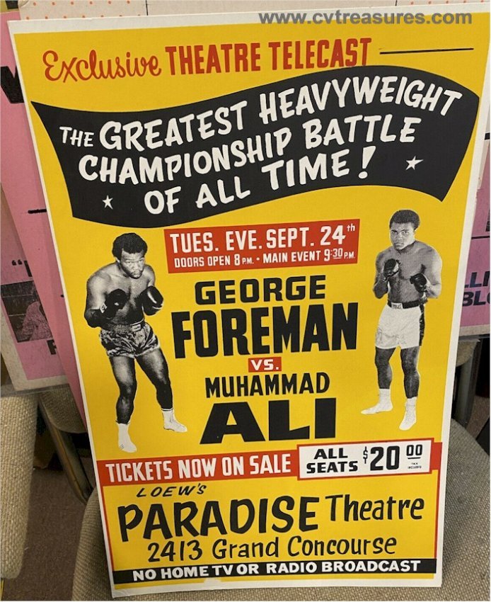 Muhammad Ali Foreman original fight poster 1974  Full Body Versi