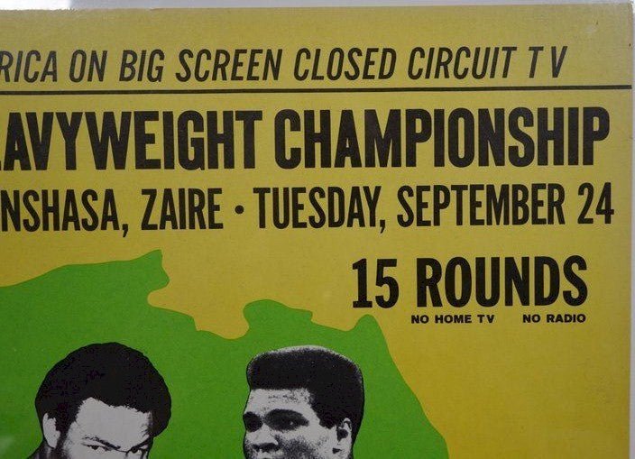 Muhammad Ali Foreman Rare Fight Boxing Poster 1974 telecast Ohio