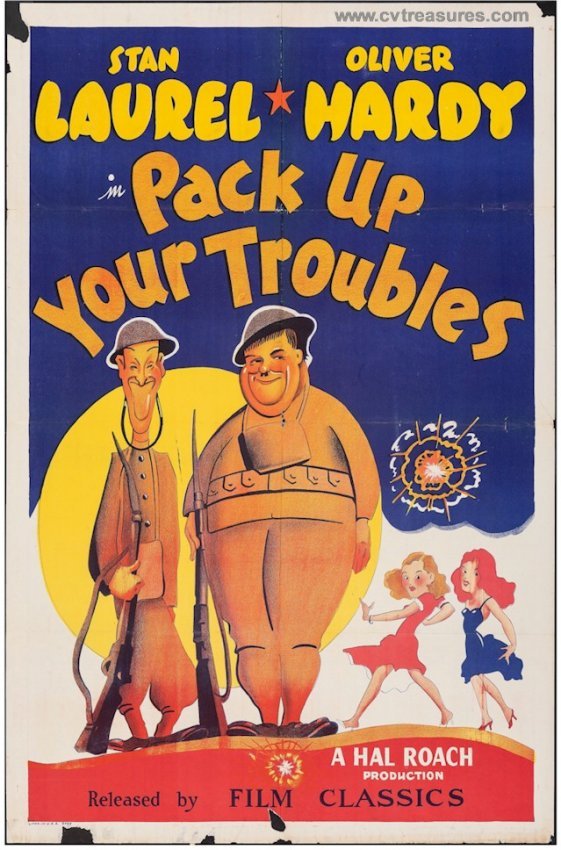 Pack Up Your Troubles Laurel Hardy Vintage Movie Poster