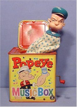 Popeye, 1953 RARE Jack-in-the-Box