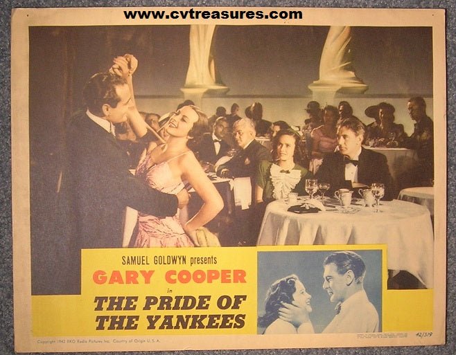 Pride of the Yankees Original Vintage Movie Poster lobby card 1942 Gary Cooper sports memorabilia 2