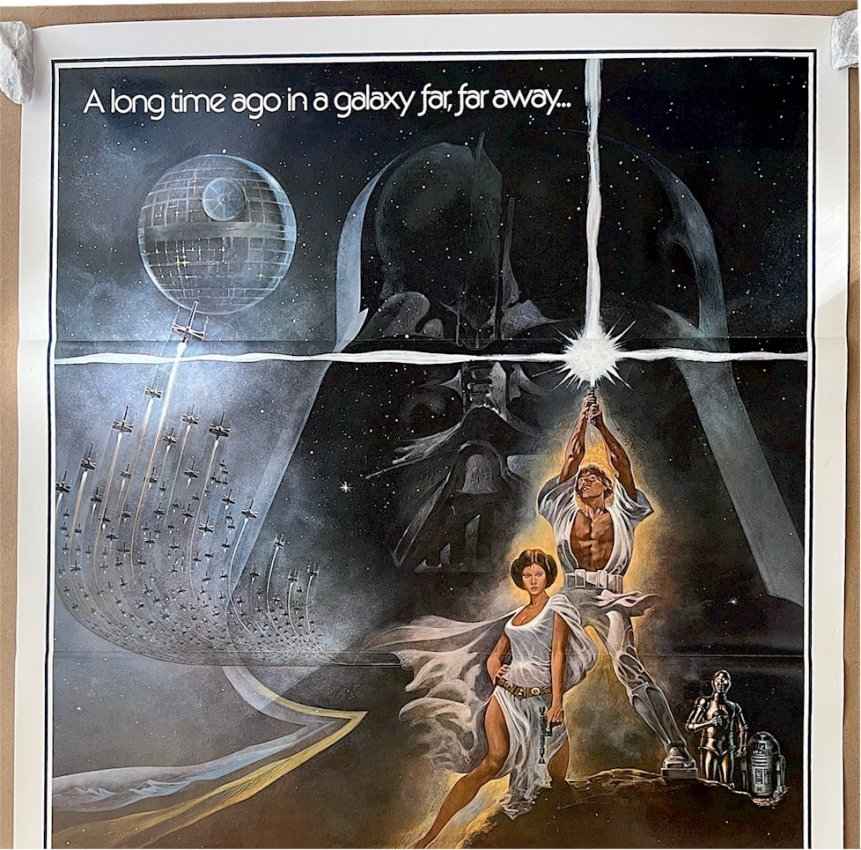 Star Wars Rare Authentic UNUSED First Printing Sci Fi Movie Poster One Sheet Authenticity Guaranteed