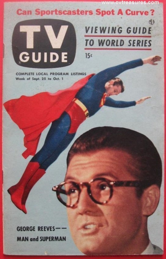 TV Guide George Reeves Superman cover, 1953 rare issue Unused