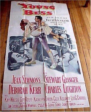 Young Bess, 1953, Jean Simmons, Stewart Granger, Three Sheet