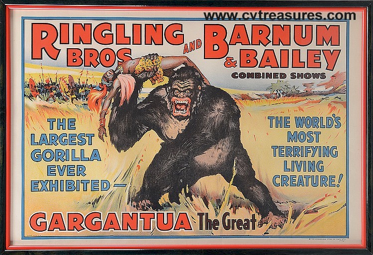 Circus Poster Gargantua Original Vintage Ringling Barnum Poster