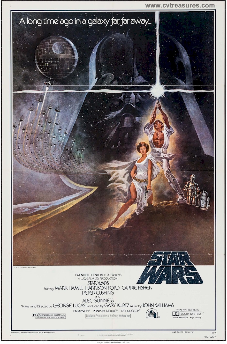 Star Wars Original Vintage Movie Poster One Sheet 3rd Printing Star