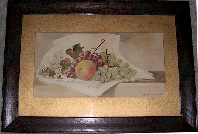 W Jackson Gorton, 1894 Still Fruit - Boston Globe Watercolor - Click Image to Close